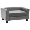 vidaXL Sofa za pse siva 60 x 43 x 30 cm od pli&scaron;a i umjetne kože