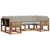 vidaXL Set vanjskih sofa s jastukom 6 pcs Prirodna i svijetlo siva