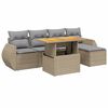 vidaXL 6-dijelni set vrtnih sofa s jastucima bež od poliratana