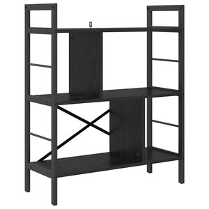 vidaXL Polica 5 razina 75 x 30 x 91 cm Konstruirano drvo Crni hrast