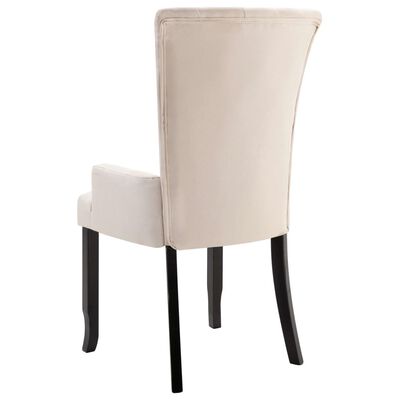 vidaXL Blagovaonska stolica od tkanine s naslonima za ruke bež