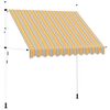 vidaXL Tenda na ručno uvlačenje 250 cm žuto-plava prugasta