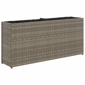 vidaXL Vrtna sadilica s 2 posude siva 90 x 20 x 40 cm od poliratana