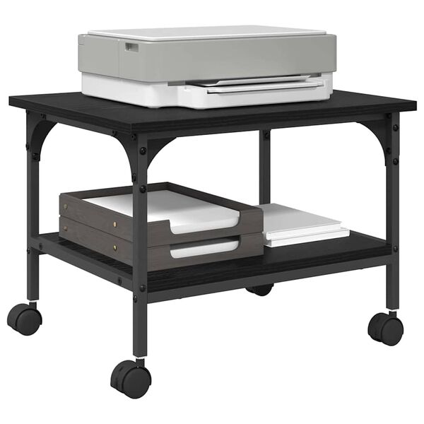 vidaXL Držač za printer Crni hrast 50 x 40 x 38 cm Konstruirano drvo