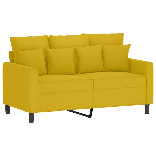 vidaXL 3-dijelni set sofa s jastucima žuti baršunasti