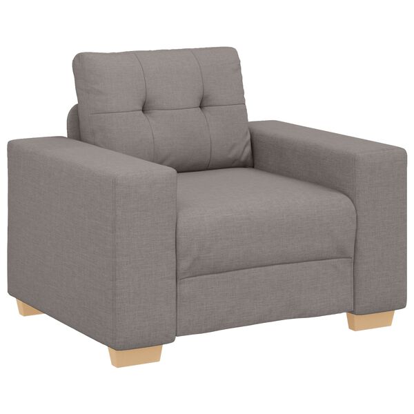 vidaXL Sofa 3 pcs Sivo-smeđa Platnasta tkanina