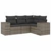 vidaXL 4-dijelni set vrtnih sofa od poliratana s jastucima sivi