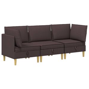 vidaXL Modularni set sofe sa skladi&scaron;tem 3 kom. Tamno smeđa Tkanina