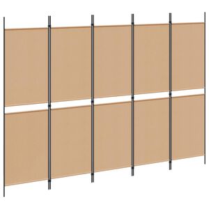 vidaXL 5-Panel Razdjelnik Bež 250 x 180 cm Tkanina