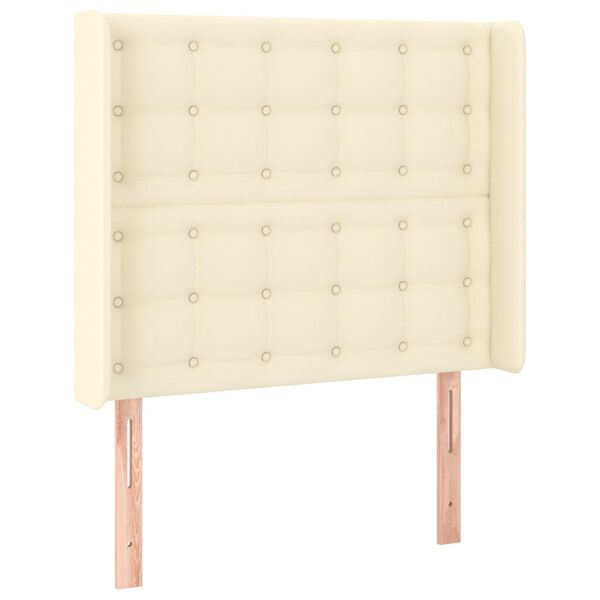 vidaXL Uzglavlje s u&scaron;ima krem 83x16x118/128 cm od umjetne kože