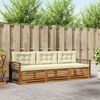 vidaXL Set vanjskih sofa s jastukom 3 pcs Prirodna i krem