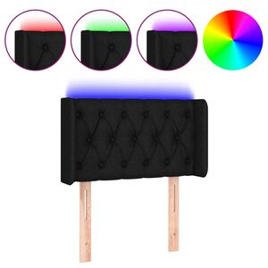 vidaXL LED uzglavlje crno 83x16x78/88 cm od tkanine