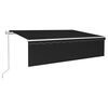 vidaXL Automatska tenda s roletom i senzorom LED 6 x 3 m antracit