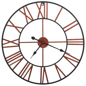 vidaXL Zidni sat metalni 58 cm crveni