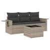 vidaXL 4-dijelni set vrtnih sofa s jastucima svijetlosivi poliratan