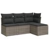 vidaXL 4-dijelni set vrtnih sofa od poliratana s jastucima sivi