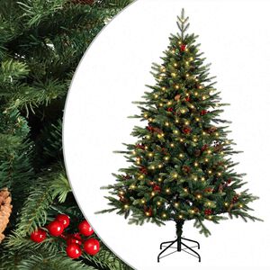 vidaXL Umjetno božićno drvce s nogom 120 cm 150 LED lampica