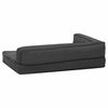 vidaXL Ergonomski madrac za pse 75x53 cm flis izgled platna tamnosivi
