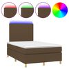 vidaXL Krevet box spring s madracem LED tamnosmeđi 120x200 cm tkanina