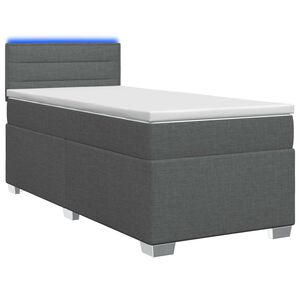 vidaXL Krevet s box springom, madracem i LED-om Tamnosiva 80 x 200 cm