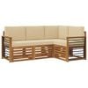 vidaXL Set vanjskih sofa 4 kom. Prirodna i bež Poliester