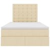 vidaXL Krevet s prostorom za pohranu s LED-om Krema 120 x 200 cm