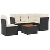 vidaXL 6-dijelni set vrtnih sofa s jastucima crni od poliratana