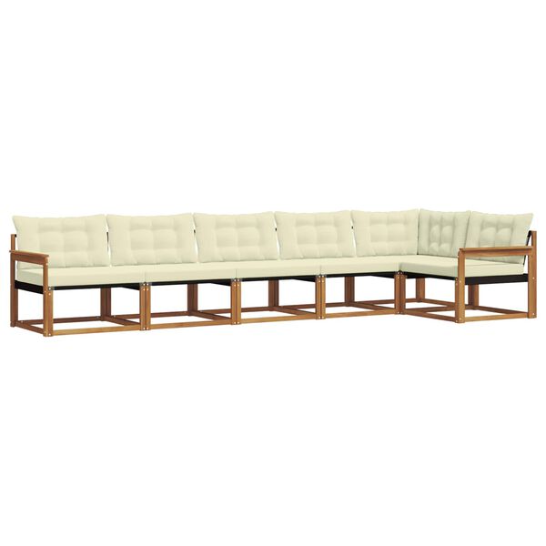 vidaXL Set vanjskih sofa s jastukom 6 pcs Prirodna i krem