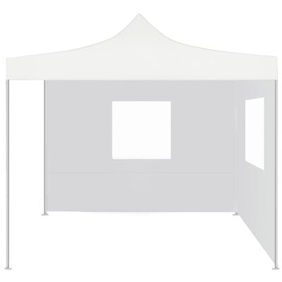 vidaXL Sklopivi šator za zabave s 2 bočna zida 3 x 3 m čelični bijeli