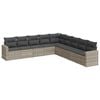 vidaXL 9-dijelni set vrtnih sofa od poliratana s jastucima svjetlosivi