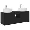 vidaXL Set ormarića za kupaonicu 3 kom. Crna 49,5 x 44,5 x 65 cm