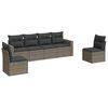 vidaXL 6-dijelni set vrtnih sofa od poliratana s jastucima sivi