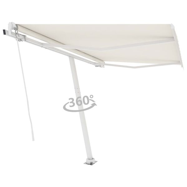 vidaXL Samostojeća tenda na ručno uvlačenje 350 x 250 cm krem