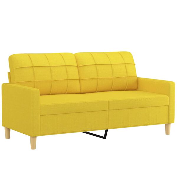 vidaXL 2-dijelni set sofa s jastucima svjetložuti od tkanine