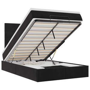 vidaXL Otomanski krevet s madracima crni 120x200 cm bar&scaron;unasti