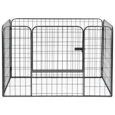 vidaXL Izdržljiva ograda za pse crna 120 x 80 x 70 cm čelična