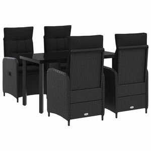 vidaXL Vrtni set za objed 5 kom. Crna