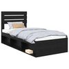 vidaXL Krevetna konstrukcija Crna 90 x 190 cm Čvrsto borovo drvo