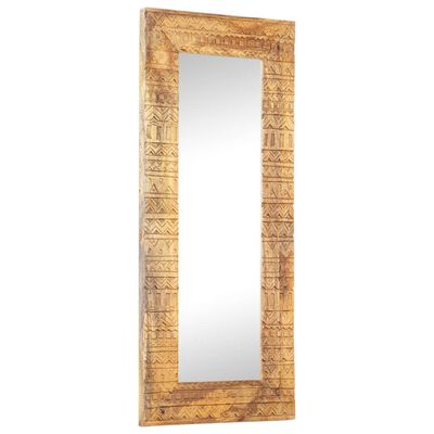vidaXL Ručno izrezbareno ogledalo 110 x 50 x 2,5 cm masivno drvo manga