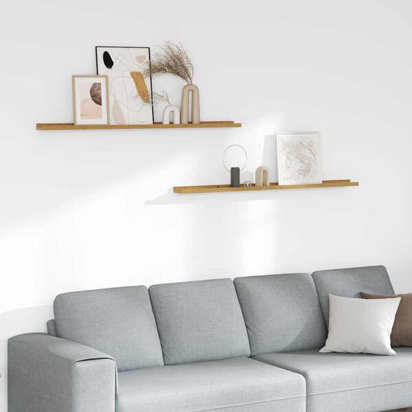 vidaXL Polica na zidu Zidne 2 pcs Bež 115 x 9 x 3 cm Konstruirano drvo