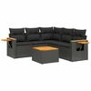 vidaXL 6-dijelni set vrtnih sofa s jastucima crni od poliratana