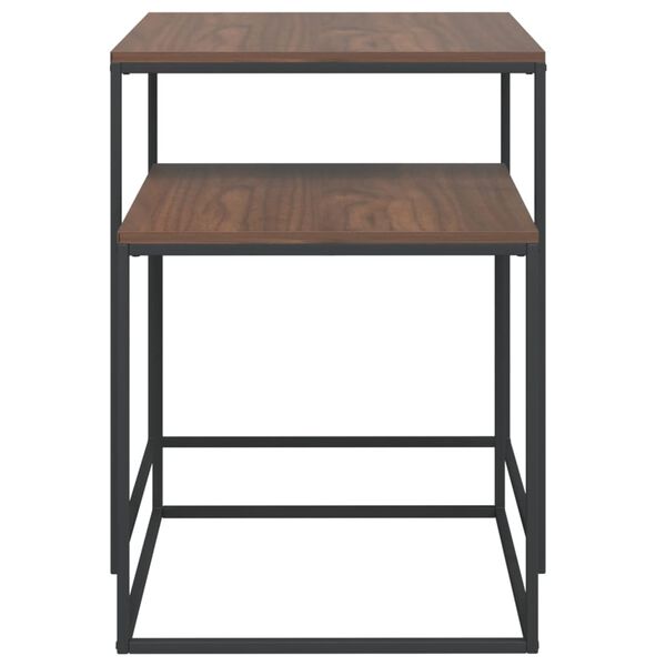 vidaXL 2-dijelni set stolića za kavu od konstruiranog drva i metala