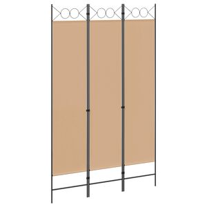 vidaXL 3-panelni pregradni zid Bež 120 x 200 cm Tkanina