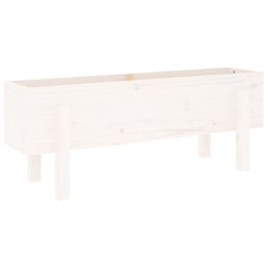 vidaXL Povi&scaron;ena vrtna gredica bijela 101 x 30 x 38 cm masivna borovina