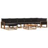 vidaXL Set vanjskih sofa 8 kom. Prirodna i crna Poliester
