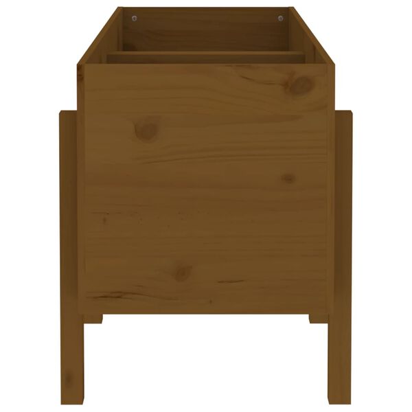 vidaXL Povi&scaron;ena vrtna gredica boja meda 121x50x57 cm masivna borovina