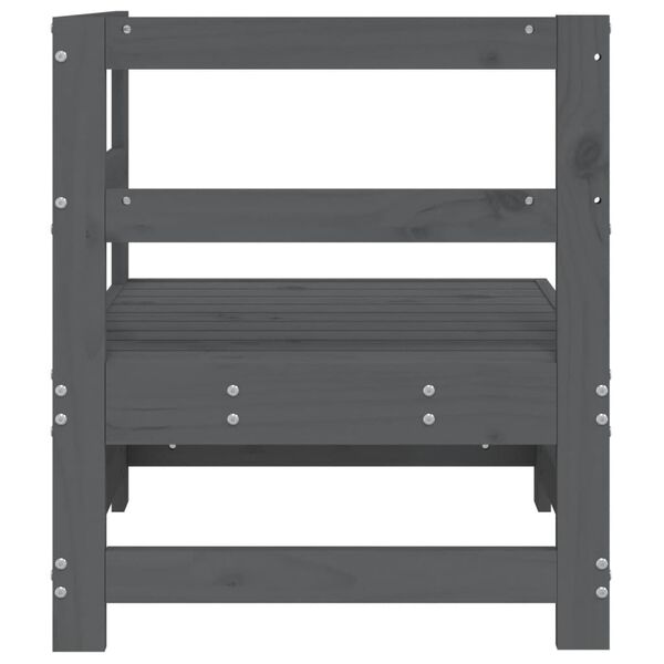 vidaXL Kutna vrtna sofa siva od masivne borovine