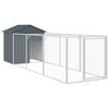 vidaXL Kućica za pse s krovom antracit 117x405x123 cm pocinčani čelik