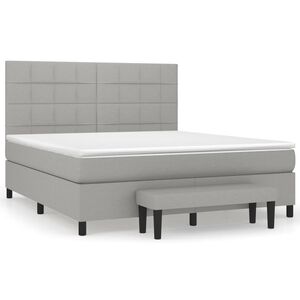 vidaXL Krevet s oprugama i madracem svjetlosivi 180x200 cm od tkanine
