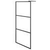 vidaXL Pregrada za tu&scaron;iranje s prozirnim staklom ESG crna 90 x 195 cm